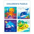 thumbnail image 1 of Cagogo under $5 3Pcs Wooden PuzzleToy, KidsBabyWooden Puzzle Cognition LearningToy, Educational Animal Shape Recognition Puzzle, Wooden Pattern Blocks for Early Learning, 1 of 9