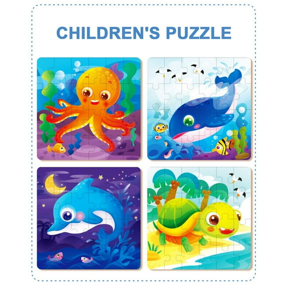 Cagogo under $5 3Pcs Wooden PuzzleToy, KidsBabyWooden Puzzle Cognition LearningToy, Educational Animal Shape Recognition Puzzle, Wooden Pattern Blocks for Early Learning