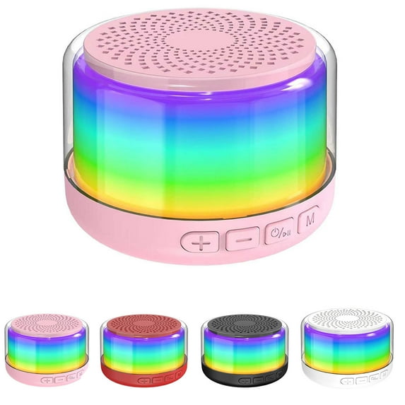 Cagogo under $5 4Pcs Bluetooth Speaker, Bluetooth Speaker with Colorful LED Lights,Wireless Mini Sound System with Rich Bass,IPX6 Waterproof Portable Speaker with 10W Output