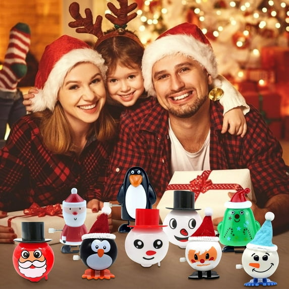 Cagogo under $5 4Pcs Wind UpToys, Christmas Wind UpToys,Novelty ClockworkToys,Christmas Party Favors,Holiday GiftToys,Assorted Wind Up Figures,Stocking StufferToys,KidsChristmas Gifts