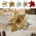 thumbnail image 1 of Cagogo under $5 5Pcs Christmas Flowers, Christmas Glitter Flower Decorations, Realistic Magnolia Stem Flowers, Festive Tree Decoration Flowers, Holiday Home Decor Floral Arrangements, 1 of 9