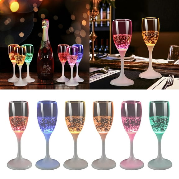 Cagogo under $5 5Pcs LED Glowing Cup, LED Glowing Beer Cup,Induction Flashing Wine Glass,Party Bar Drinkware,Color Changing LED Cup,Automatic Sensor Cup,Festive Party Cups,Battery Operated Glasses