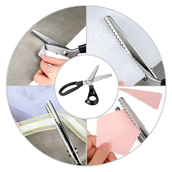 Cagogo under $5 5Pcs Pinking Shears, Triangular Lace Scissors,Dog Tooth Serrated Fabric Scissors,Decorative Edge Cutting Tool,Professional Tailoring Scissors,Craft Sewing Pinking Shears