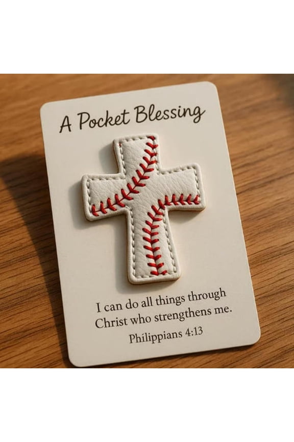 under $5 Baseball Cross Keychain, Baseball Cross Blessing,Sports Inspiration Token,Christian Baseball Gift,Athlete Encouragement Gift,Portable Blessing Card,Sports Faith Reminder