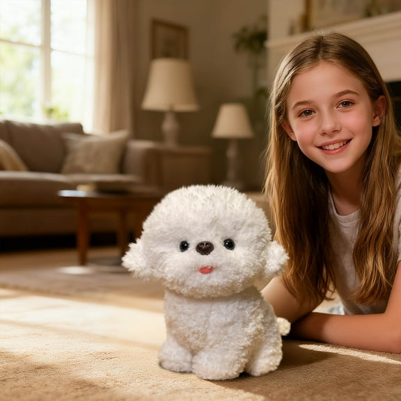 Cagogo under $5 Bichon Frise Doll, Realistic Adorable Bichon Frise Doll,Soft Plush PillowToy,Gift forKidsandChildren,Lifelike Stuffed AnimalToy,Cute Dog PlushToyfor All Ages