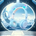 thumbnail image 1 of Cagogo under $5 Cat Ear Headphones, Cat Ear Bluetooth Headphones,Luminous LED Headset with Ears,Wireless Gaming Headphones,Fashion Cute Style Headset,Colorful Light Up Headphones, 1 of 9
