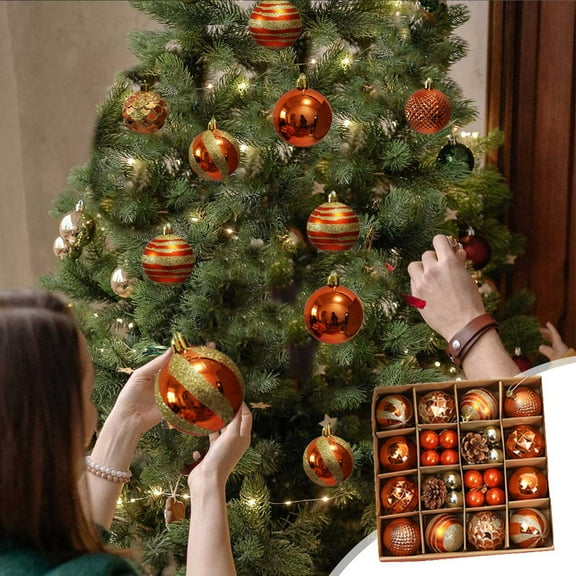 Cagogo under $5 Christmas Ornaments, 42Pcs Christmas Ball Ornaments for Tree Decorations, 2.36-Inch Shatterproof Plastic Bulbs, Vibrant Colors for Holiday Home and Party, Easy to Hang with Ropes