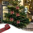 thumbnail image 1 of Cagogo under $5 Christmas Ribbon, Christmas Ribbon Imitation Linen Webbing, DIY Christmas Tree Decoration Trim, Wrapped Edge Craft Ribbon, Holiday Gift Wrapping Supplies, 4cm Width Decorative Tape, 1 of 6