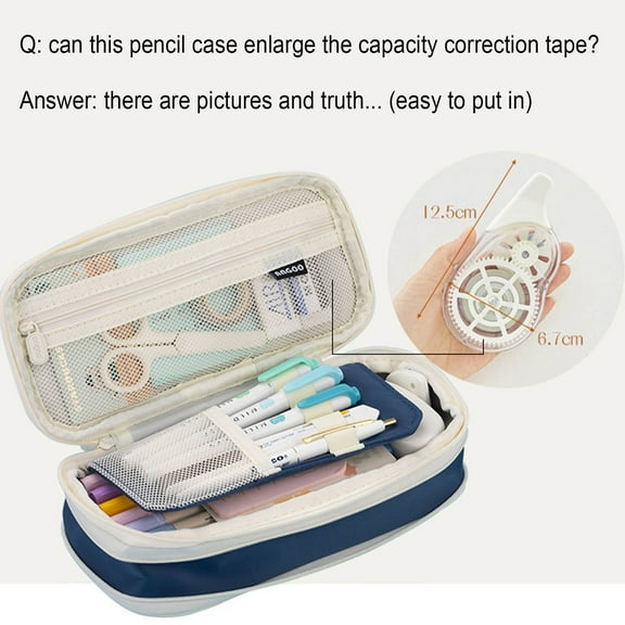 Cagogo under $5 Large Capacity Pencil Case, Large Capacity Macaron Pencil Case, Transformable Stationery Storage Box, Expandable Study Pen Pouch, Multi-Functional Teen Organizer