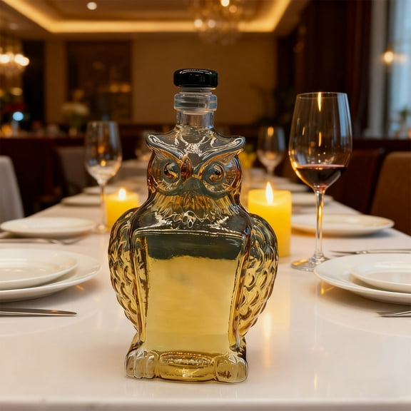 Cagogo under $5 Owl Whiskey Bottle, Owl Whiskey Bottle,High Borosilicate Glass Decanter,125ml Liquor Bottle,Animal Shape Glassware,Unique Gift Bottle,Handcrafted Glass Container,Whiskey Decanter Set