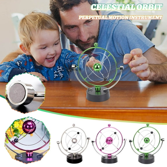 Cagogo under $5 Perpetual Motion Device, Celestial Perpetual Motion Device, Magnetic Orbital Sculpture Ornament, Educational ScienceToy, Desk Decor OfficeToy,Children's Learning Gift