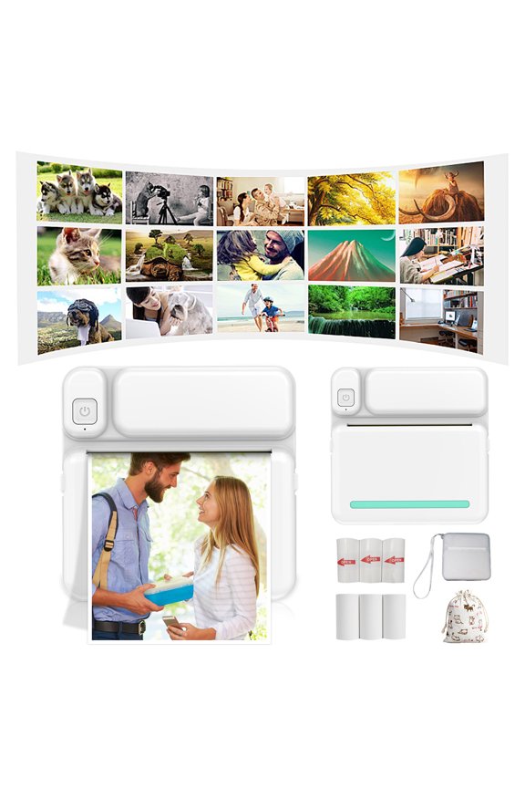 under $5 Portable Bluetooth Printer, Portable Bluetooth Thermal Printer, 57mm Mini Wireless Photo Printer, Mobile Phone POS Printer, Instant Photo Printer for iOS Android