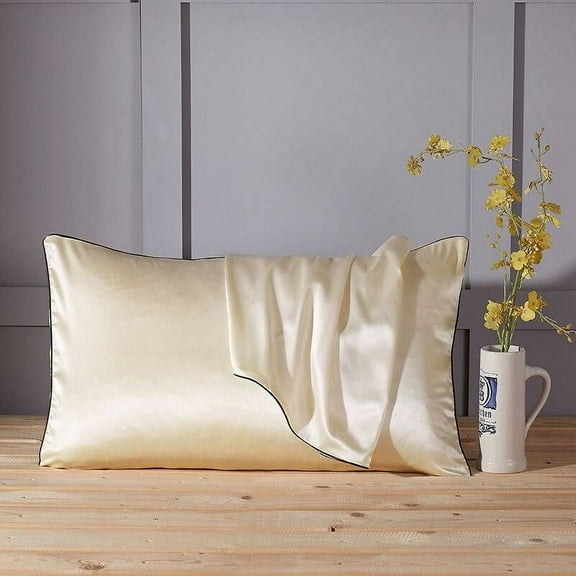 Cagogo under $5 Silk Pillowcase, Mulberry Silk Pillowcase, Anti-Aging Beauty Pillow Cover, Envelope Closure Standard Size, Hypoallergenic Smooth Pillowcase for Hair and Skin Care