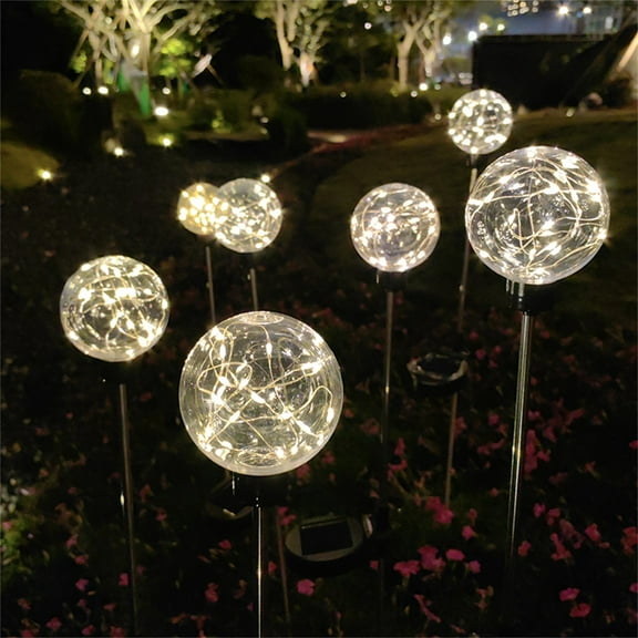 Cagogo under $5 Solar Garden Lights, Solar Powered Garden Lights,Outdoor Decorative Ball Lights,Villa Yard Insert Ground Lights,Weatherproof Solar Sphere Lights,Automatic Solar Garden Decor