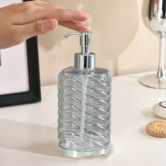 Cagogo under $5 Striped Soap Dispenser, Striped Soap Dispenser,430ml Hand Wash Bottle,Bathroom Essential,Kitchen Hygiene Product,Refillable Liquid Container,Modern Home Decor,Hand Sanitizer Dispenser