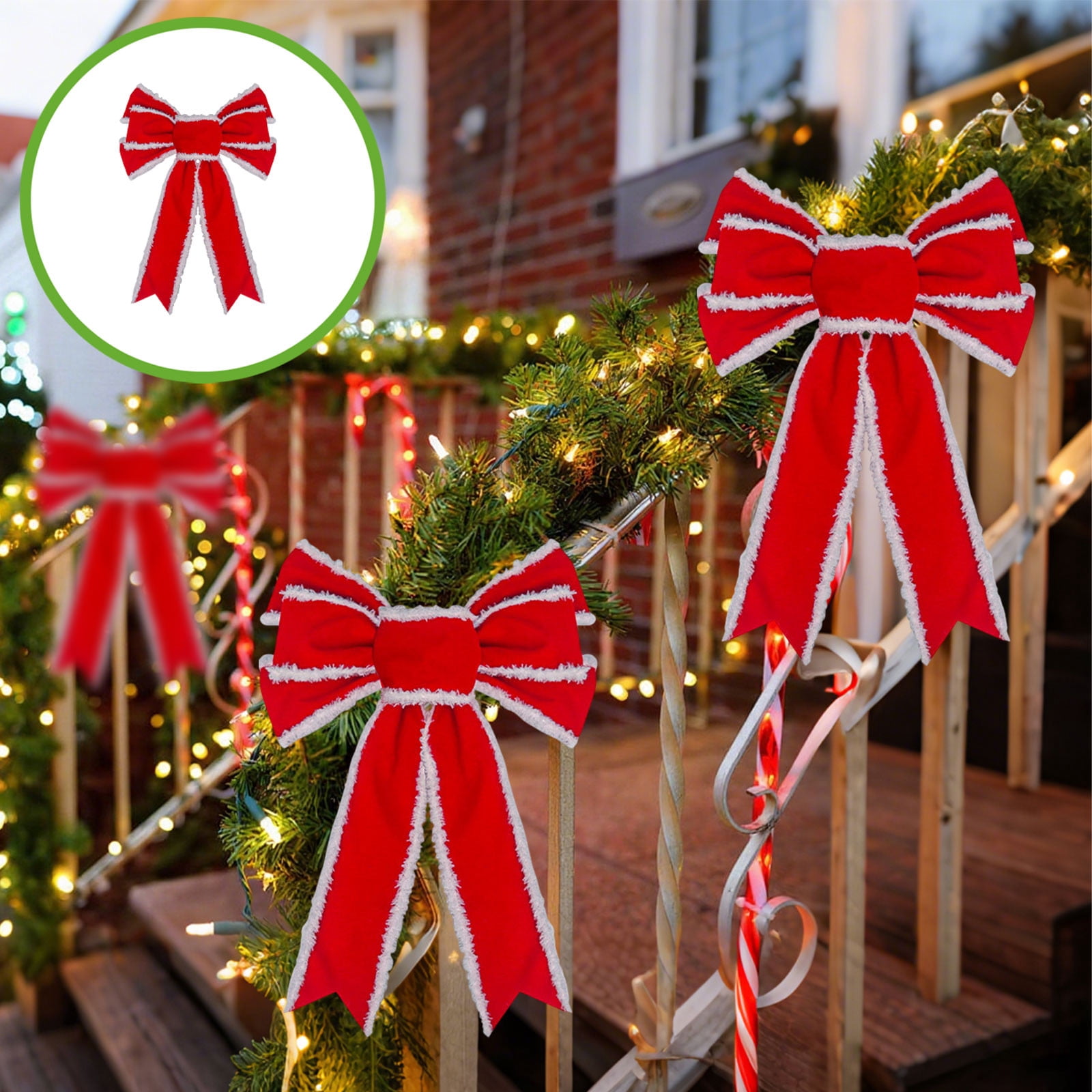Flocking Ribbon Bows Cagogo under $5 Velvet Ribbon Bow, Velvet Ribbon Christmas Bow,Red ...