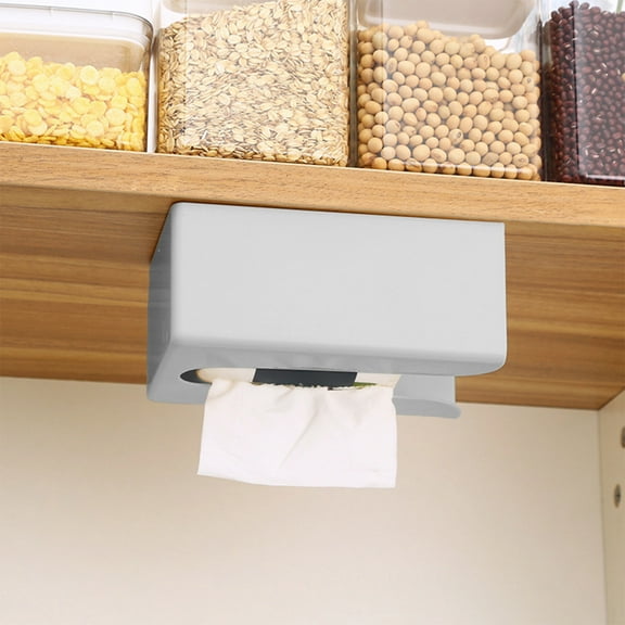 Cagogo under $5 Wall Mounted Tissue Box, Wall Mounted Tissue Storage Box,Punch Free Adhesive Holder,Living Room Kitchen Organizer,Multi Room Paper Dispenser,Modern Home Decor Accessory