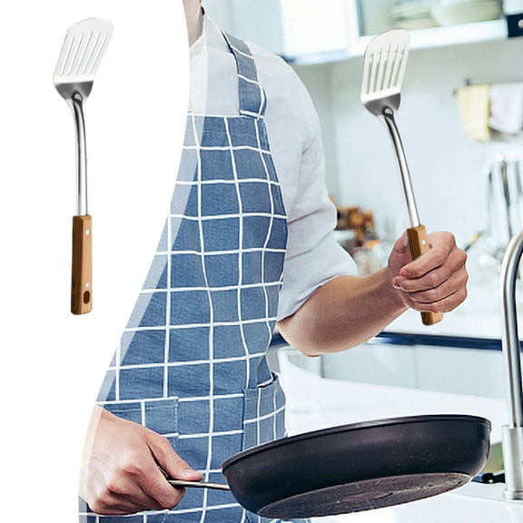 Cagogo under $5 Wok Spatula, Wok Spatula Spoon,304 Stainless Steel Metal Spatula,Extra Long Handle Cooking Tools,Wok Utensils Set,Professional Kitchenware,Asian Cooking Utensils