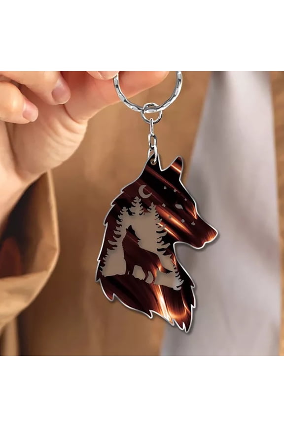 under $5 Wolf Keychain, Wolf Keychain Accessory, Plateau Wolf Design Key Ring, Animal Themed Gift Keychain, Outdoor Enthusiast Present, Unique Wolf Lover Collection