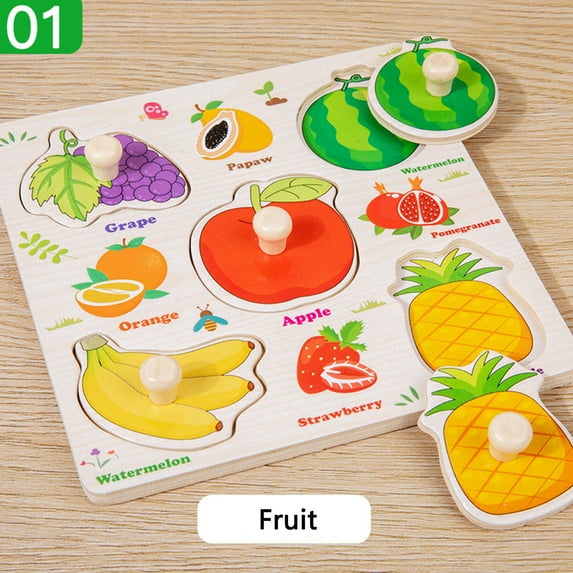 Cagogo under $5 Wooden Number Puzzle, Wooden Number Puzzle Board,Montessori Early LearningToy,Shape Matching Grasping Plate,EducationalToddlerActivityToy,Colorful Sorting Game