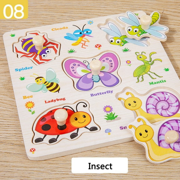 Cagogo under $5 Wooden Number Puzzle, Wooden Number Puzzle Board,Montessori Early LearningToy,Shape Matching Grasping Plate,EducationalToddlerActivityToy,Colorful Sorting Game