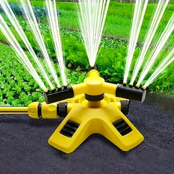 Cagogo Autumn Gardening Sprinkler, 360 Degree Automatic Rotating Watering System, Lawn Irrigation Tool for Large Nursery and Flower Beds, Durable Plastic Sprinkler Head with Full Angle Coverage