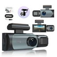 thumbnail image 1 of Cagogo Dash Cam 3 Channel Car Recorder, .97in HD 1080P Front Inside Rear Camera, Night Vision Motion Detection Loop Recording, 130° Wide Angle DVR for Vehicle Security, 1 of 9