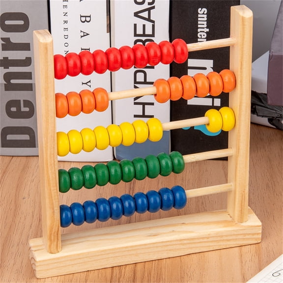 Cagogo Educational MathToys, Wooden Abacus forKids, Five-File Computing Frame Early Learning Arithmetic Tool, Montessori Math Manipulatives, Counting Beads Activity,Children'sEducational WoodenToys,