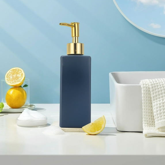 Cagogo Foaming Soap Dispenser, Refillable Glass Foam Pump Bottle for Hand Soap Body Wash, 350ML Square Bathroom Kitchen Sink Countertop Dispenser, Liquid Soap Lotion Container