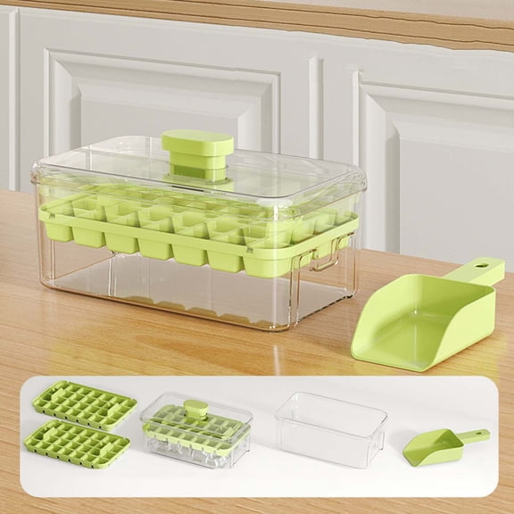 Cagogo Ice Maker Maker, Ice Block 56 Cells, Food Grade Plastic Ice Tray with Ice Scoop, Homemade Ice Cubes for Refrigerator Freezer, Ice Box for Drinks Cocktails Party