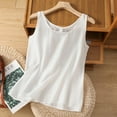 thumbnail image 1 of Cagogo Ladies Loose Fit Cotton Linen Tank Tops Under $5 Spaghetti Strap Sleeveless Solid Color Plain Scoop Neck Camis Shirt Loose Going Out Tunic Tops Graduation Gifts, 1 of 9