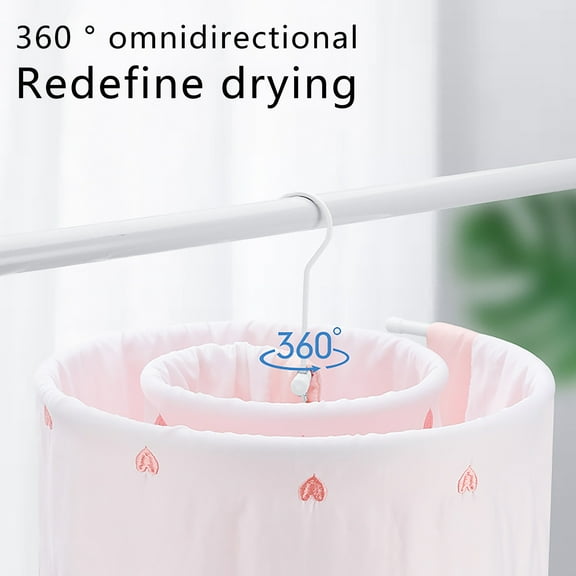 Cagogo Large Round Drying Hanger For Bed Sheets And Quilts, Home Laundry Drying Rack For Bedding And Towels, Spiral Design Artifact For Even Airflow And Quick Drying