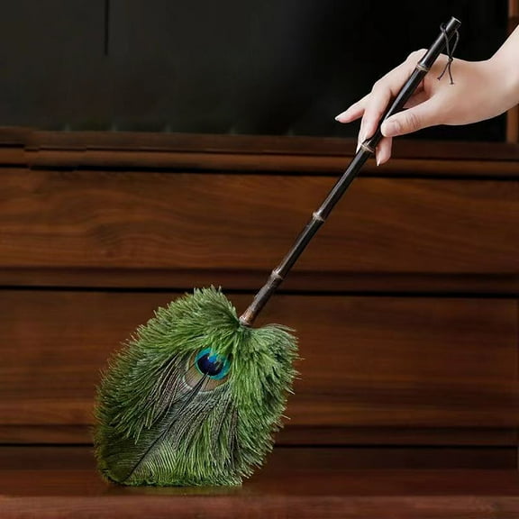 Cagogo Spring Cleaning Feather Duster, For Ceiling Fans Chandeliers Blinds And High Furniture, Natural Feathers Long Handle Reusable Dust Collector