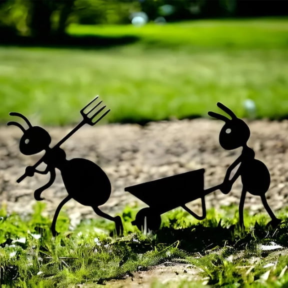 Cagogo Spring Garden Metal Ant Decor, Outdoor Courtyard Lawn Ornament, Rust-Resistant Iron Art Sculpture For Patio Yard Decoration