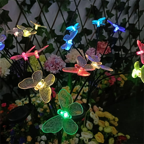 Cagogo Summer Solar Butterfly Lights, Outdoor Solar String Lights With 6 LED, Garden And Courtyard Decoration, Waterproof Wind Swaying Stake Lights For Patio, Energy Saving Automatic Lighting,