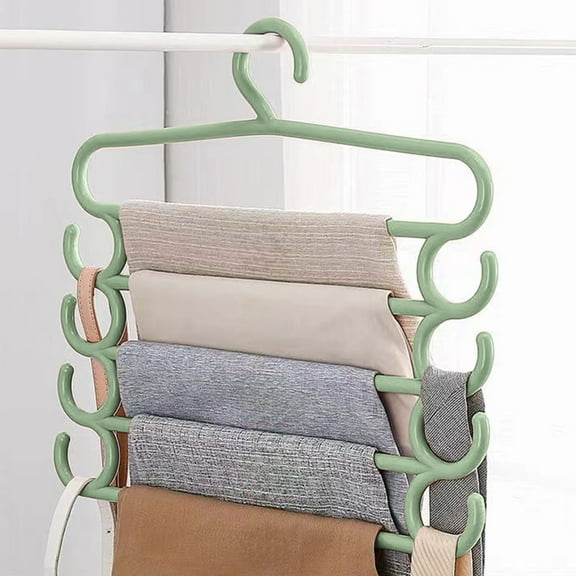 Cagogo Trouser Rack, 5-Tier Pants Hanger, Multifunctional Closet Organizer for Hanging Storage, Space Saving Home Pants Clip Rack, Multilayer Trousers Holder for Wardrobe Closet