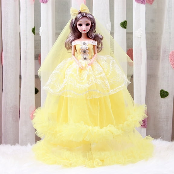 Cagogo Wedding Doll, 45CM Princess DollToy, Modern Wedding Dress Plastic Doll forGirls, Birthday Holiday Gift forChildren, Family Ornament PlayToy