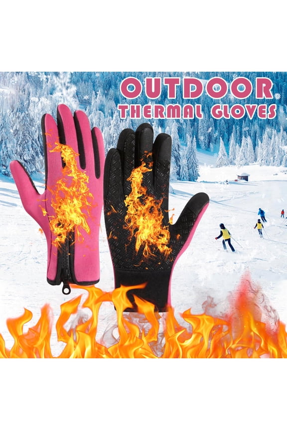 Winter Gloves, Waterproof Windproof Thermal Touch Screen Gloves, For Men Women Outdoor Sports Skiing Hiking, Fleece Lined Non-Slip Durable Cold Weather Hand Protection
