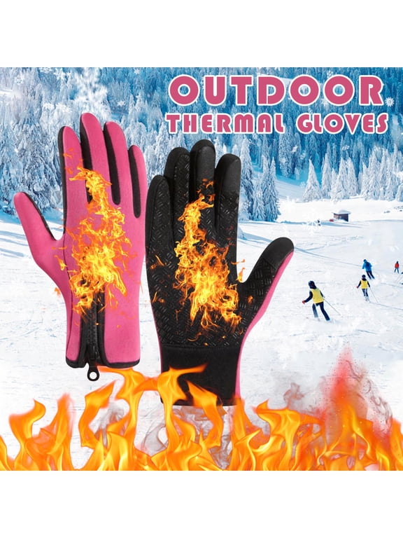 Winter Gloves, Waterproof Windproof Thermal Touch Screen Gloves, For Men Women Outdoor Sports Skiing Hiking, Fleece Lined Non-Slip Durable Cold Weather Hand Protection