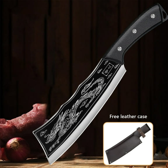 Cagogo Winter Season Heavy Duty Kitchen Knife, Forged Steel Cleaver For Home And Commercial Use, Professional Chef Knife For Meat And Bone Cutting, Durable Stainless Steel Blade With Protective