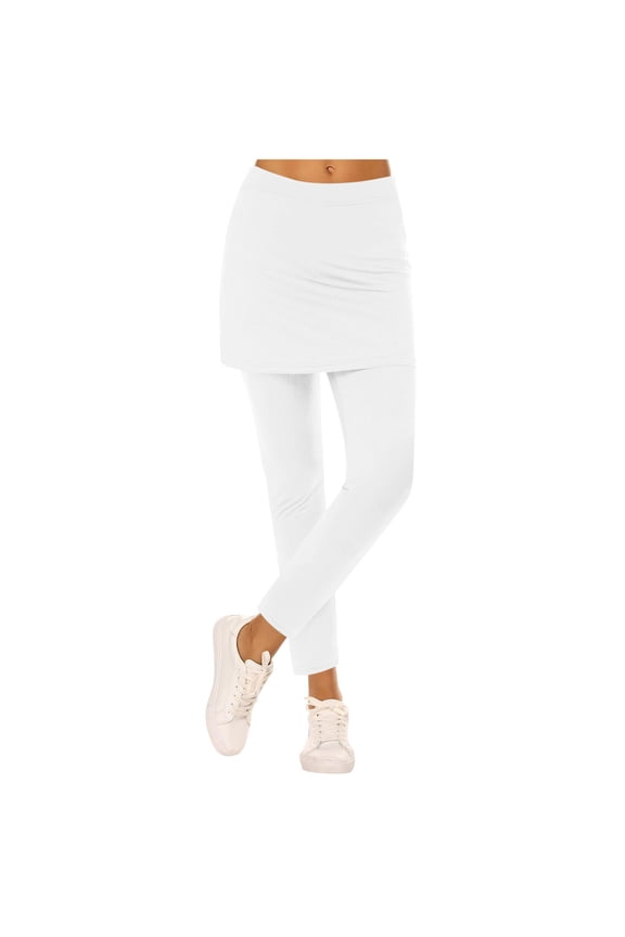 Women High Waisted Quick Dry Sport Leggings Slim Fit Ankle Pants for Yoga Running Gym Workout Casual Activewear Tights, White M