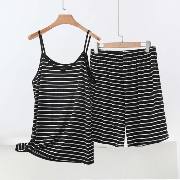 Cagogo Women Plus Size 2 Piece Shorts Set Casual Striped V Neck Tank Top Elastic Waisted Lounge Sets Summer Cruise Outfits Loose Sleeveless Tops Comfy Matching Airport Travel Clothes, Gray XL