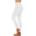 thumbnail image 1 of Cagogo Women Plus Size High Waisted Stretch Leggings Solid Casual Workout Yoga Athletic Long Pants Lounge Running Tights, White XS, 1 of 7