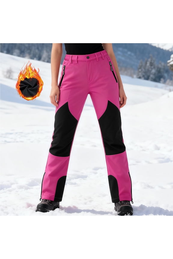 Women Plus Size Straight Leg Trousers High Waisted Fleece Lined with Pockets Casual Sport Active Long Pants Loose Fit Joggers Workout Lounge Bottoms, Pink S