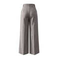 thumbnail image 1 of Cagogo Women Plus Size Wide Leg Trousers High Waisted Elastic Waist Pants with Pockets Solid Elegant Office Work Business Long Pants Casual Beach Lounge, Gray XL, 1 of 6