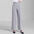 thumbnail image 1 of Cagogo Women Wide Leg High Waisted Pants with Pockets Solid Elegant Office Long Trousers Flowy Casual Work Lounge Beachwear, Gray L, 1 of 6