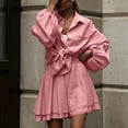 thumbnail image 1 of Cagogo Women's 2 Piece Puff Sleeve Shirt Set Elastic Waisted Shorts Casual Solid Basic Matching Lounge Outfits Summer Cruise Travel Clothes, Pink M, 1 of 7