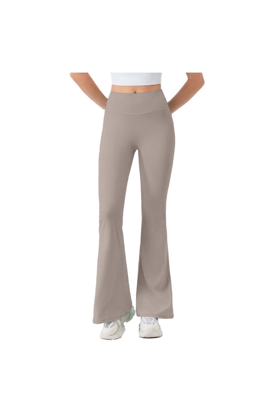 Women's Flare High Waisted Stretch Yoga Pants Casual Workout Long Pants Sporty Basic Flared Trousers for Running Lounge, Gray S