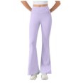 thumbnail image 1 of Cagogo Women's Flare High Waisted Stretch Yoga Pants Casual Workout Long Pants Sporty Basic Flared Trousers for Running Lounge, Purple S, 1 of 5