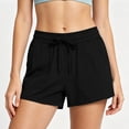 thumbnail image 1 of Cagogo Women's High Waisted Drawstring Shorts with Pockets Quick Dry Casual Loose Sport Shorts Summer Beach Work Lounge Athletic Shorts, Black XL, 1 of 6